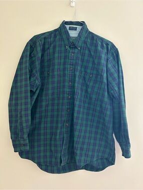 Chaos Ralph Lauren Green & Navy Plaid Button-Down Shirt